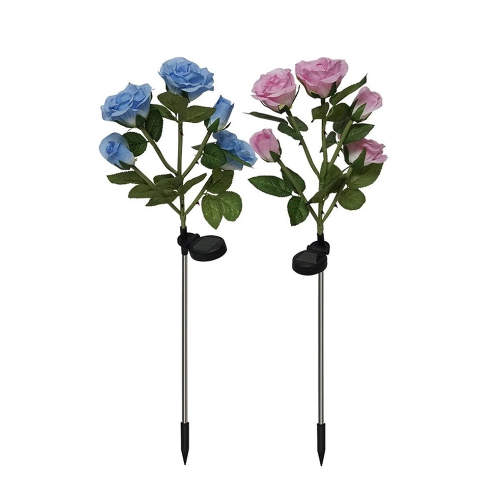 Garden Solar Outdoor Rose Lights Decorative Holiday Decoration (2 Pcs Set)